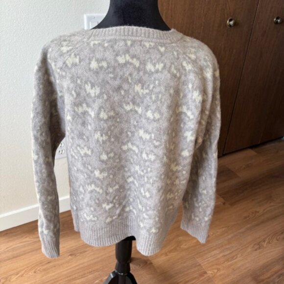 Athleta Merino Wool Blend Taupe/Gray Crew Neck Sweater XL - Picture 2 of 5